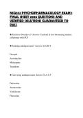 NSG552 PSYCHOPHARMACOLOGY EXAM 1 FINAL SHEET 2026 QUESTIONS AND VERIFIED SOLUTIONS GUARANTEED TO PASS