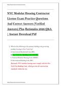 NYC Modular Housing Contractor License Exam Questions and Answers 2026 Guide