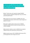 BIOCHEMISTRY ACS EXAM PREP 2026 COMPLETE QUESTIONS WITH VERIFIED ANSWERS GRADED A&plus;