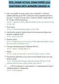 XCEL EXAMS ACTUAL EXAM PAPER 2026 QUESTIONS WITH ANSWERS GRADED A&plus;