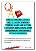 NUR 2474 Pharmacology Final &ndash; 150 Questions & Answers &vert; Insulin&comma; Antibiotics&comma; Cardiac Drugs & CNS Meds 2026&ndash;2027