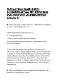 NSG3160 FINAL EXAM HEALTH ASSESSMENT ACTUAL TEST PAPER 2026 QUESTIONS WITH VERIFIED ANSWERS GRADED A&plus;