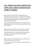 XCEL TESTING SOLUTIONS CERTIFICATION SCRIPT 2026 COMPLETE QUESTIONS AND CORRECT ANSWERS