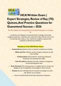 HCA Written Exam &vert; Expert Strategies&comma; Review of Key &lpar;70&rpar; Quizzes&comma; And Practice Questions for Guaranteed Success &ndash; 2026 