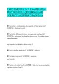 BIOCHEMISTRY ACS EXAMINATION TEST 2026 FULL QUESTIONS AND CORRECT ANSWERS GRADED A&plus;