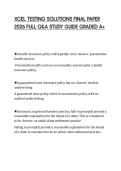 XCEL TESTING SOLUTIONS FINAL PAPER 2026 FULL Q&A STUDY GUIDE GRADED A&plus;