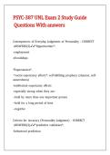 PSYC-387 UNL Exam 2 Study Guide Questions With answers