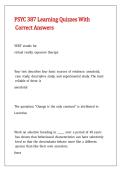PSYC 387 Learning Quizzes With Correct Answers