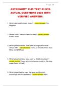 ASTRONOMY 1345 TEST &num;3 UTA  ACTUAL QUESTIONS 2026 WITH  VERIFIED ANSWERS&period;