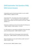 QME Examination Test Questions FINAL With Correct Answers