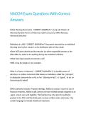 NACCM Exam Questions With Correct Answers