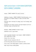 A&P Lecture Exam 1 CCM EXAM QUESTIONS WITH CORRECT ANSWERS