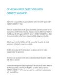 CCM EXAM PREP QUESTIONS WITH CORRECT ANSWERS&period;