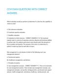 CCM EXAM QUESTIONS WITH CORRECT ANSWERS