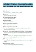 NUR 257 PRACTICE EXAMINATION 2026 QUESTIONS WITH ANSWERS GRADED A&plus;