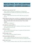NUR 265 FINAL TEST 2026 QUESTIONS WITH CORRECT ANSWERS GRADED A&plus;