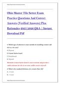 Ohio Master Tile Setter Exam Questions and Answers 2026 Study Guide Prep