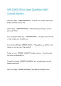 NHI 130055 Final Exam Questions With Correct Answers&period;