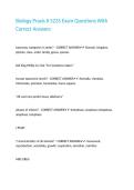 Biology Praxis II 5235 Exam Questions With Correct Answers