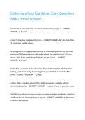 California school bus driver Exam Questions With Correct Answers&period;