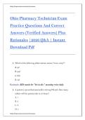 Ohio Pharmacy Technician Exam Questions and Answers 2026 Study Guide Prep