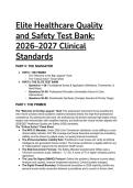 2026&sol;2027 Elite Healthcare Quality and Safety Test Bank &vert; Joint Commission NPGs&comma; DMAIC & Clinical Standards &vert; 88 Q&A with Mentor Rationales
