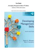 Test Bank for Developing Management Skills&comma; 10th Edition&period; By David A&period; Whetten & Kim Cameron &ndash; &lpar;All Chapters&comma; Latest Edition&comma; Verified Answers&rpar;