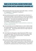 NUR 6130 ACTUAL EXAM PAPER 2026 QUESTIONS WITH ANSWERS GRADED A&plus;
