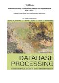 Test Bank for Database Processing&colon; Fundamentals&comma; Design&comma; and Implementation&comma; 16th Edition&period; By Kroenke&comma; Auer&comma; Vandenberg&comma; Yoder&period; New Edition&vert;&vert; Verified Answers