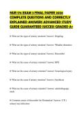 NUR 176 EXAM 3 FINAL PAPER 2026 COMPLETE QUESTIONS AND CORRECTLY EXPLAINED ANSWERS ADVANCED STUDY GUIDE GUARANTEED SUCCESS GRADED A&plus;