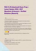 FAC-C &lpar;Professional&rpar; Exam Prep &vert; Latest Update 2026 &vert; 2027 Questions & Answers &ndash; Verified Solutions &lpar;Rated A&rpar;    