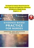 Test Bank For Evidence-Based Practice for Nurses&colon; Appraisal and Application of Research 5th Edition by Schmidt&comma; Brown 