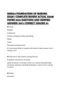 NUR104 FOUNDATIONS OF NURSING EXAM 1 COMPLETE REVIEW ACTUAL EXAM PAPER 2026 QUESTIONS AND VERIFIED ANSWERS 100&percnt; CORRECT GRADED A&plus;