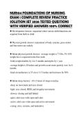 NUR104 FOUNDATIONS OF NURSING EXAM 1 COMPLETE REVIEW PRACTICE SOLUTION SET 2026 TESTED QUESTIONS WITH VERIFIED ANSWERS 100&percnt; CORRECT