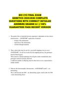 BIO 210 FINAL EXAM GENETICS 2025&sol;2026 COMPLETE QUESTIONS WITH CORRECT DETAILED ANSWERS GRADED A&plus; &vert;&vert; 100&percnt; GUARANTEED PASS RECENT VERSION