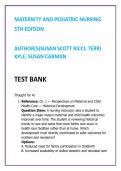 Maternity and Pediatric Nursing Test Bank 2026 &vert; Ricci Kyle Carman MCQs &vert; NCLEX Maternal Child Nursing Study Guide