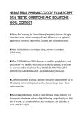 NR565 FINAL PHARMACOLOGY EXAM SCRIPT 2026 TESTED QUESTIONS AND SOLUTIONS 100&percnt; CORRECT