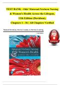 Test bank for olds maternal newborn nursing women s health across the lifespan 11th edition davidson -
