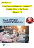 TESTBANK-Human Resources Management in Canada 15th Canadian Edition by Gary Dessler