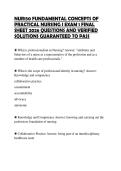 NUR150 FUNDAMENTAL CONCEPTS OF PRACTICAL NURSING I EXAM 1 FINAL SHEET 2026 QUESTIONS AND VERIFIED SOLUTIONS GUARANTEED TO PASS