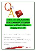 Animal Behavior Exam Questions and Answers &lpar;40 Questions&rpar; &vert; ANSC 210 Learning Conditioning Aggression Pet Behavior Study Guide