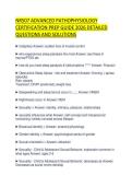 NR507 ADVANCED PATHOPHYSIOLOGY EXAM SCRIPT 2026 VERIFIED QUESTIONS WITH ACCURATE SOLUTIONS