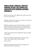 NUR170 EXAM 4 MEDICAL-SURGICAL NURSING ACTUAL TEST PAPER 2026 QUESTIONS WITH VERIFIED ANSWERS GRADED A&plus;