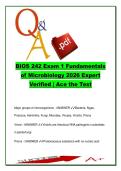 Microbiology Exam 1 Questions and Answers &lpar;120 Questions&rpar; &vert; BIOS 242 Prokaryotes Viruses Gram Stain Genetics