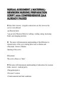 NUR202 ASSESSMENT 2 MATERNALNEWBORN NURSING PREPARATION SCRIPT 2026 COMPREHENSIVE Q&A ALREADY PASSED