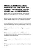NUR2063 PATHOPHYSIOLOGY ALL MODULES ACTUAL EXAM PAPER 2026 COMPLETE QUESTIONS AND VERIFIED ANSWERS 100&percnt; CORRECT GRADED A&plus;