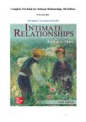 Complete Test Bank for Intimate Relationships&comma; 9th Edition&period; By Rowland Miller&period; All Chapters 1-14&comma; Answers Provided