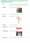 HOSA Medical Terminology Exam Prep - Verified Questions & A&plus; Guaranteed Success Guide