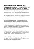 NUR2063 PATHOPHYSIOLOGY ALL MODULES EXAM SCRIPT 2026 TEST PAPER QUESTIONS AND SOLUTIONS GRADED A&plus;