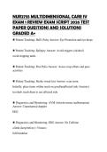 NUR2755 MULTIDIMENSIONAL CARE IV EXAM 1 REVIEW EXAM SCRIPT 2026 TEST PAPER QUESTIONS AND SOLUTIONS GRADED A&plus;